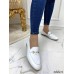 Туфли лоферы белый питон