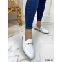 Туфли лоферы белый питон