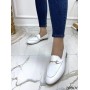Туфли лоферы белый питон