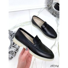 Туфли лоферы кожаные