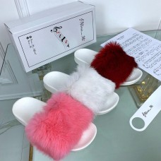 Шлепанцы с мехом кролика