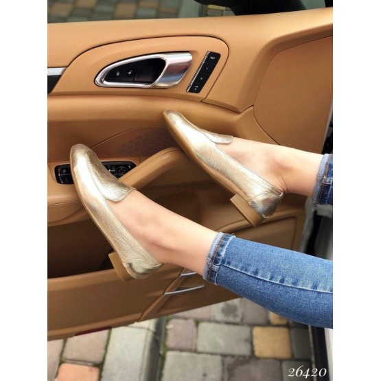Туфли балетки кожаные