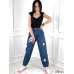Джинсы  Mom fit Mickey  с завышенной талией