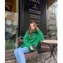 Свитер  объемный , под  горло  оверсайз удлененный  91333