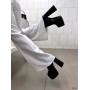 Ботильоны  на высоком каблуке с квадраным носком.
