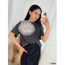 Футболка оверсайз с съемным цветком