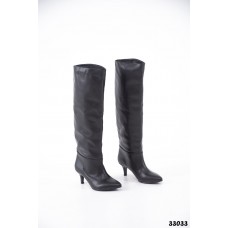 Сапоги трубы на каблуке